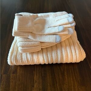 Furtalk Cozy Winter Bundle – Cream Scarf, Hat & Gloves